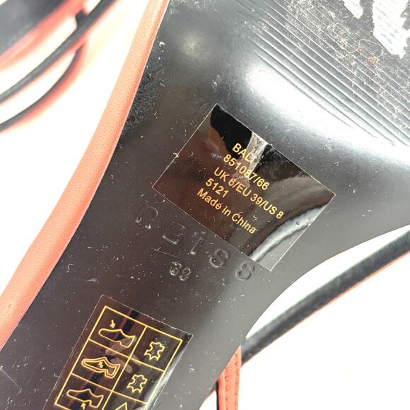 REISS Bali Leather Strappy Heels 9 Coral Pink NWOT Sandals Cocktail Glam - Picture 5 of 9